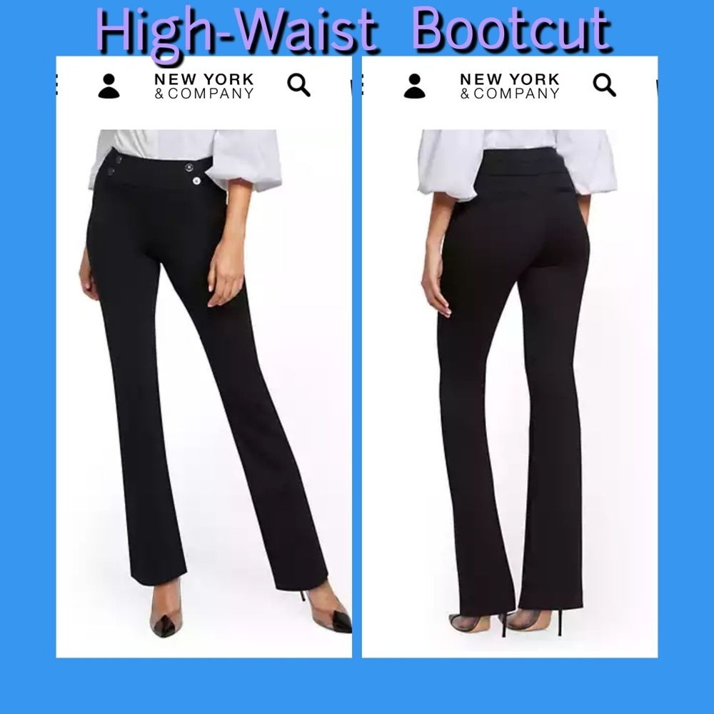 NY&Co 7th Ave High-Waist Bootcut Pants XS Average